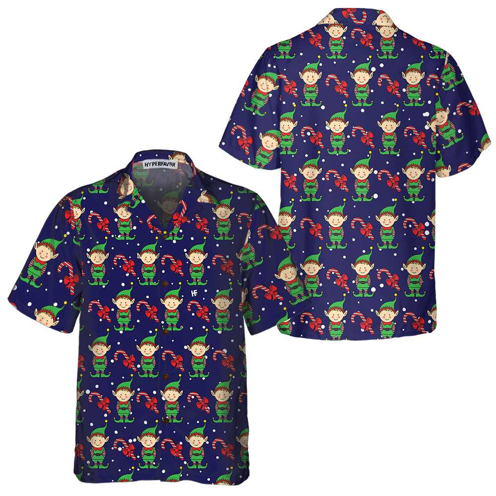 Christmas Elves On Blue Hawaiian Shirt. Elf Christmas
Shirt, Best Xmas Gift Idea - Hyperfavor