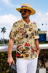 Christmas Funny Drunk Santa Claus And Beer Christmas Hawaiian Shirt, Funny Santa Claus Gift For Men - Hyperfavor
