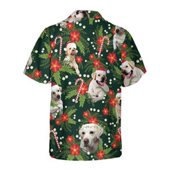 Christmas Labrador Retriever With Poinsettia Flower Hawaiian Shirt, Funny Labrador Shirt For Men & Women - Hyperfavor