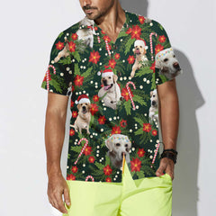Christmas Labrador Retriever With Poinsettia Flower Hawaiian Shirt, Funny Labrador Shirt For Men & Women - Hyperfavor