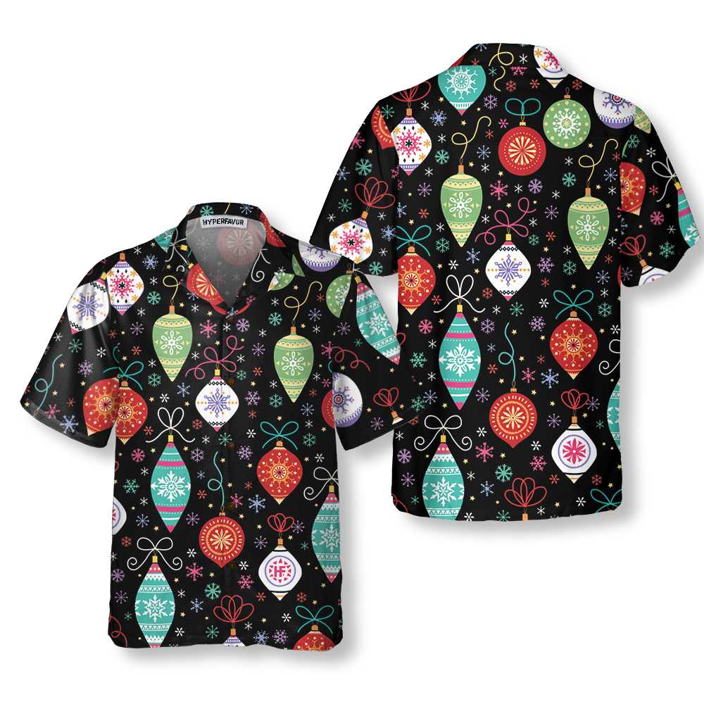 Christmas Ornament Pattern Hawaiian Shirt, Funny Christmas Shirt For Men - Hyperfavor