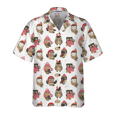 Christmas Owl With Knitted Hat Hawaiian Shirt, Funny Christmas Shirt, Best Christmas Gift Idea - Hyperfavor