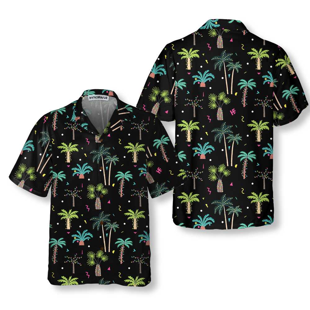Christmas Palm Trees Hawaiian Shirt, Funny Christmas Shirt For Men - Hyperfavor