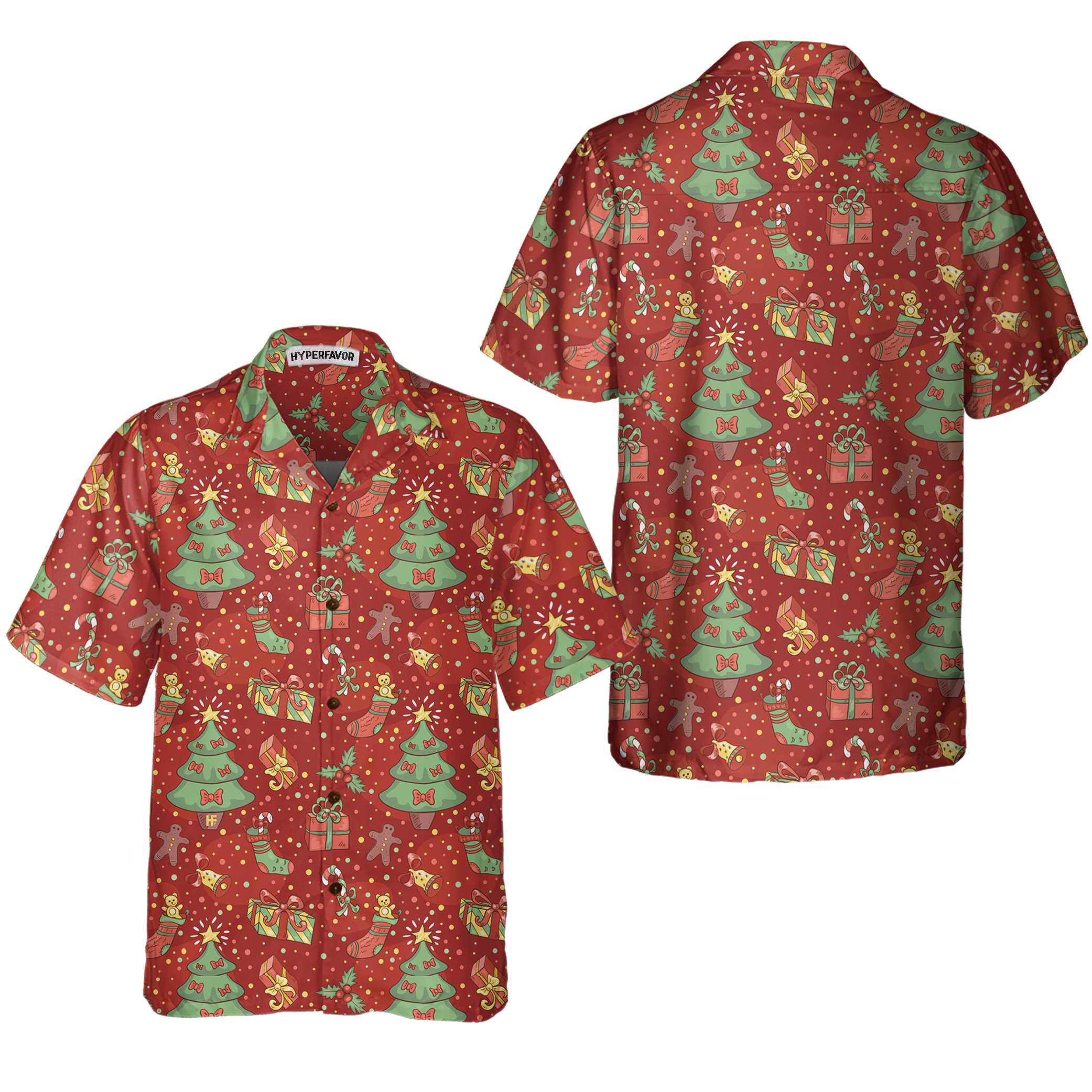 Christmas Pattern With Confetti Hawaiian Shirt, Festive Christmas Hawaiian Shirt - Hyperfavor