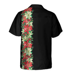Christmas Poinsettia Flowers And Holly Berries Christmas Hawaiian Shirt, Floral Christmas Hawaiian Shirt - Hyperfavor
