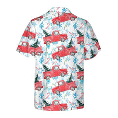 Christmas Red Retro Truck With Candy Cane Hawaiian Shirt - Hyperfavor
