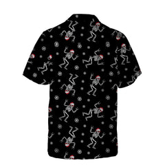 Christmas Rock Hawaiian Shirt, Funny Christmas Skeleton Shirt - Hyperfavor