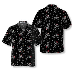 Christmas Rock Hawaiian Shirt, Funny Christmas Skeleton Shirt - Hyperfavor