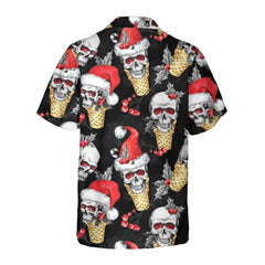 Christmas Skulls With Waffle Cone Hawaiian Shirt, Funny Skull Christmas Shirt, Best Gift For Christmas - Hyperfavor