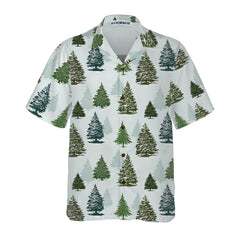 Christmas Tree Pattern Shirt For Men Christmas Hawaiian Shirt - Hyperfavor
