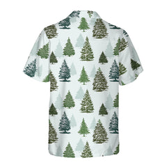 Christmas Tree Pattern Shirt For Men Christmas Hawaiian Shirt - Hyperfavor