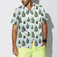 Christmas Tree Pattern Shirt For Men Christmas Hawaiian Shirt - Hyperfavor