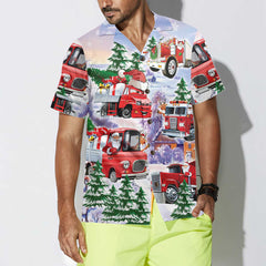 Christmas Truck Hawaiian Shirt, Red Truck Christmas Shirt, Best Christmas Gift - Hyperfavor