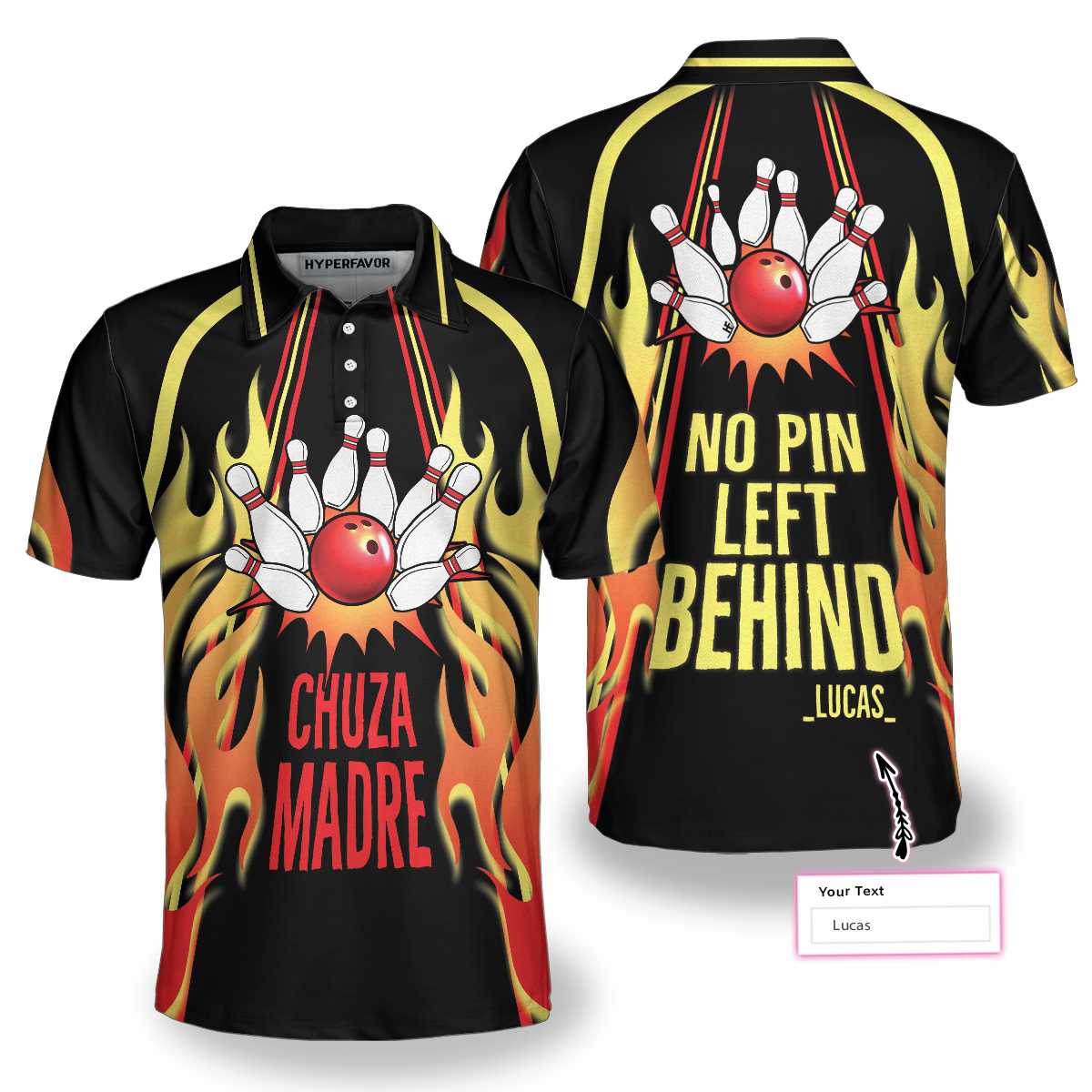 Chuza Madre No Pin Left Behind Bowling Custom Polo Shirt - Hyperfavor