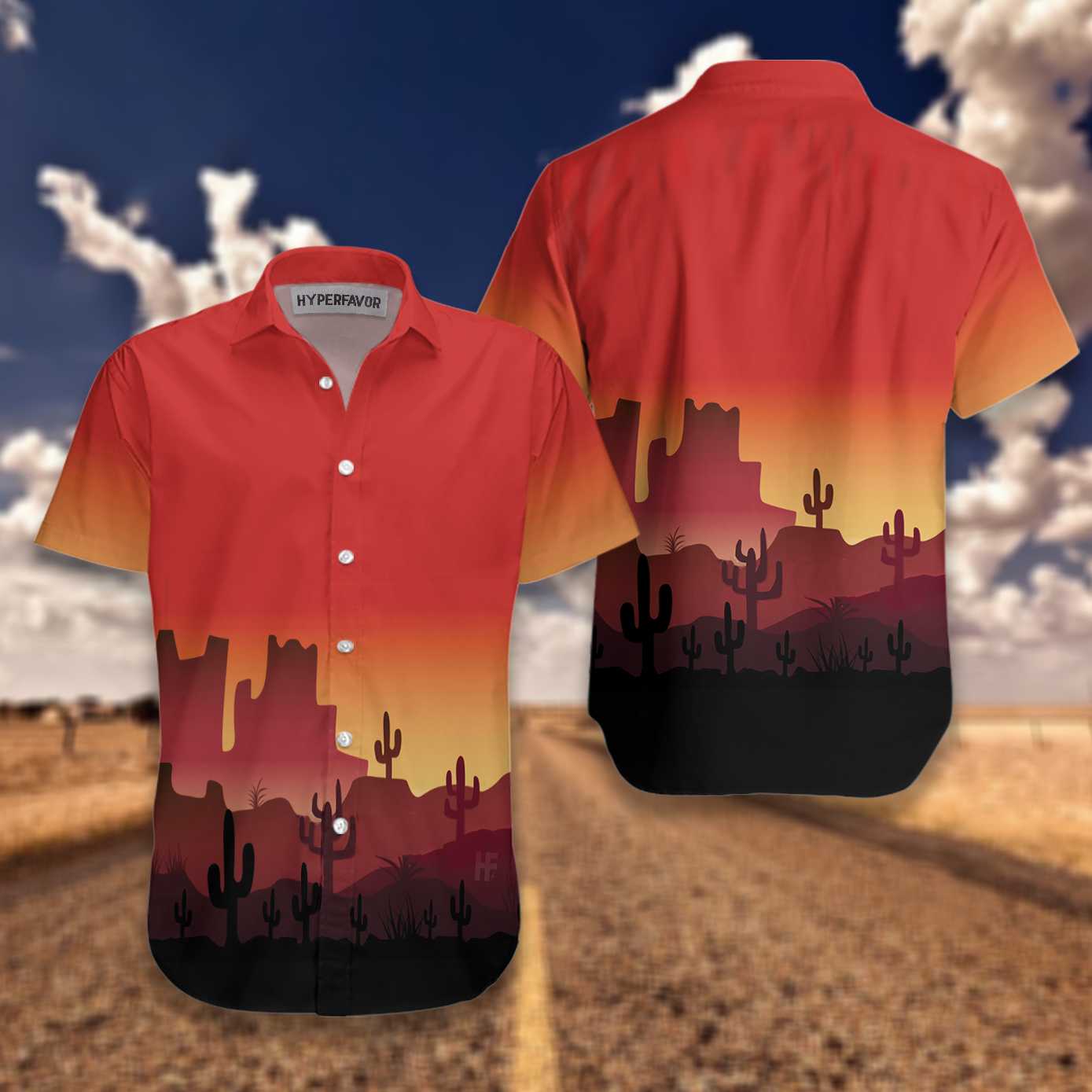City Of Cactus Hawaiian Shirt, Vintage Cactus Button Down Shirt - Hyperfavor
