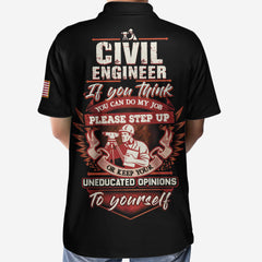 Civil Engineer Proud Skull Polo Shirt - Hyperfavor