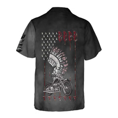 Classic And Vintage Skull Biker Chief Man Native American Motorcycle Hawaiian Shirt, Best Gift For Bikers - Hyperfavor