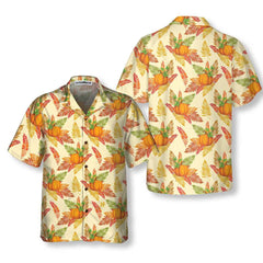 Colorful Leaves And Pumpkin Thanksgiving Hawaiian Shirt, Autumn Vibe Thanksgiving Shirt, Best Thanksgiving Gift - Hyperfavor
