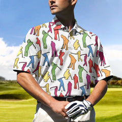 Colorful Male Golfer Polo Shirt - Hyperfavor