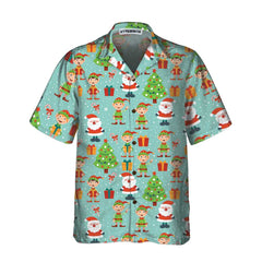 Colorful Santa Helper Pattern Hawaiian Shirt, Funny Christmas Shirt, Best Christmas Gift Idea - Hyperfavor