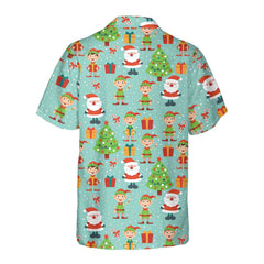Colorful Santa Helper Pattern Hawaiian Shirt, Funny Christmas Shirt, Best Christmas Gift Idea - Hyperfavor