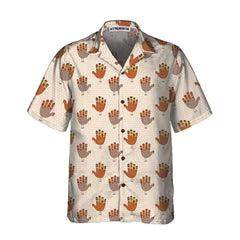 Colorful Thanksgiving Turkey Hawaiian Shirt, Funny Turkey Hand Pattern Thanksgiving Shirt, Gift For Thanksgiving Day - Hyperfavor
