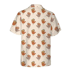 Colorful Thanksgiving Turkey Hawaiian Shirt, Funny Turkey Hand Pattern Thanksgiving Shirt, Gift For Thanksgiving Day - Hyperfavor
