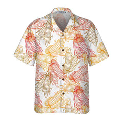 Corn Sketch Pattern Corn Hawaiian Shirt, Corn Shirt For Men & Women, Corn Print Shirt Short Sleeve - Hyperfavor
