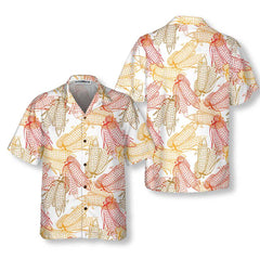 Corn Sketch Pattern Corn Hawaiian Shirt, Corn Shirt For Men & Women, Corn Print Shirt Short Sleeve - Hyperfavor