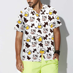 Cow And Beer Mug Seamless Pattern Cow Hawaiian Shirt, Funny Cow Shirt For Men And Women, Best Gift For Cow Lover - Hyperfavor