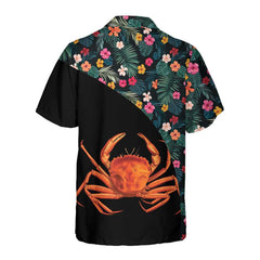 Crab & Flower Hawaiian Shirt, Unique Crab Shirt, Crab Print Shirt - Hyperfavor