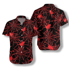 Creepy Spider Halloween Hawaiian Shirt - Hyperfavor