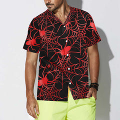 Creepy Spider Halloween Hawaiian Shirt - Hyperfavor