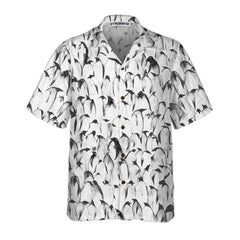 Crowd Penguin Seamless Pattern Penguin Hawaiian Shirt, Cool Penguin Shirt For Men, Penguin Themed Gift Idea - Hyperfavor