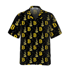 Cryptocurrency Bitcoin Miner Hawaiian Shirt, Black And Yellow Bitcoin Shirt For Men & Women - Hyperfavor