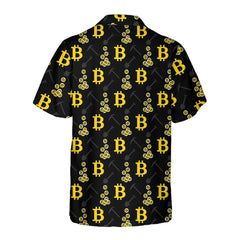 Cryptocurrency Bitcoin Miner Hawaiian Shirt, Black And Yellow Bitcoin Shirt For Men & Women - Hyperfavor