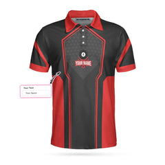 Custom Name Billiards In Red Custom Polo Shirt, Personalized Billiards Shirt For Men - Hyperfavor