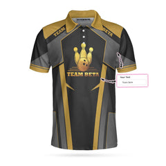Custom Team Name Golden Bowling Custom Polo Shirt, Personalized Bowling Shirt With Name, Custom Bowling Gift - Hyperfavor