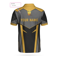 Custom Team Name Golden Bowling Custom Polo Shirt, Personalized Bowling Shirt With Name, Custom Bowling Gift - Hyperfavor