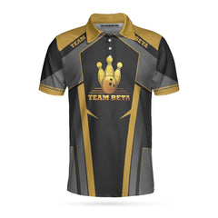 Custom Team Name Golden Bowling Custom Polo Shirt, Personalized Bowling Shirt With Name, Custom Bowling Gift - Hyperfavor