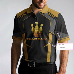 Custom Team Name Golden Bowling Custom Polo Shirt, Personalized Bowling Shirt With Name, Custom Bowling Gift - Hyperfavor