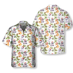 Cute Animals In Christmas Hat Hawaiian Shirt, Funny Christmas Shirt, Unique Gift For Christmas - Hyperfavor