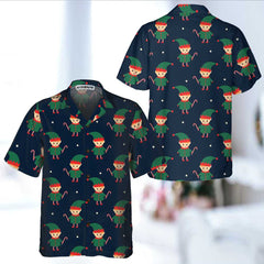 Cute Elf With Candy Cane Hawaiian Shirt, Funny Elf Christmas Shirt, Best Christmas Gifts Idea - Hyperfavor