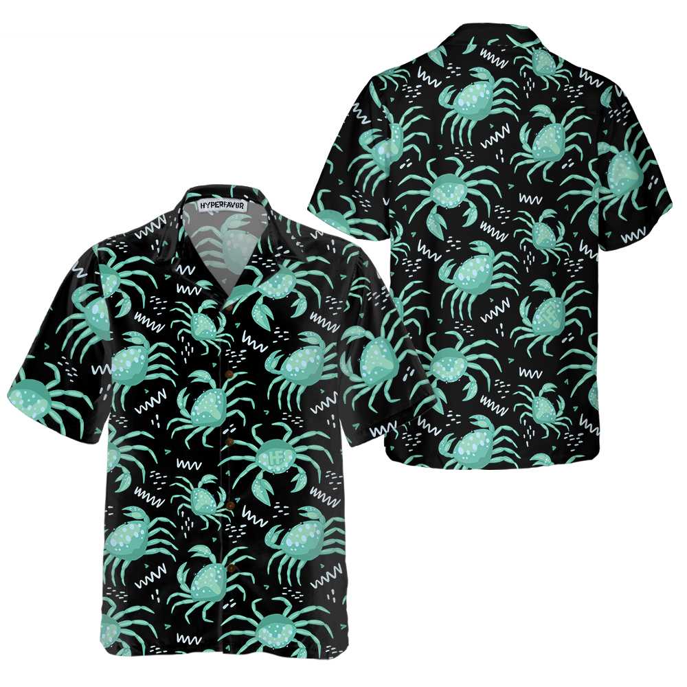 Cute Green Crab Hawaiian Shirt, Green Crab Shirt For Men & Women, Best Gift For Crab Lover - Hyperfavor