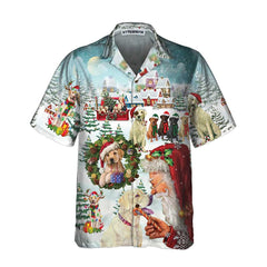 Cute Labrador Dogs Celebrate Christmas Hawaiian Shirt, Funny Labrador Shirt, Best Christmas Gift - Hyperfavor
