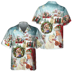 Cute Labrador Dogs Celebrate Christmas Hawaiian Shirt, Funny Labrador Shirt, Best Christmas Gift - Hyperfavor