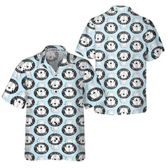 Cute Lion On Blue Hawaiian Shirt, Button Up Lion Shirt For Men & Women, Lion Hawaiian Shirt Lion Gift Idea - Hyperfavor