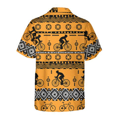 Cycling Tribal Pattern Hawaiian Shirt For Men & Women, Vintage Bicycle Shirt, Best Gift For Bikers - Hyperfavor