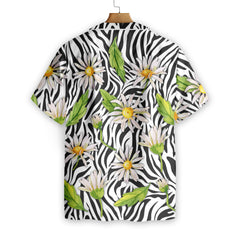 Daisy Zebra Watercolor Painting Art EZ02 0607 Hawaiian Shirt - Hyperfavor