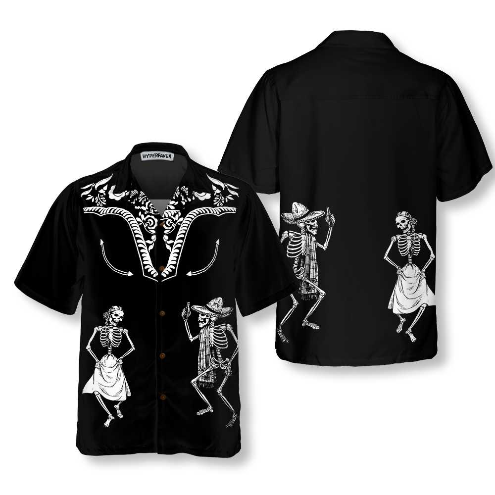 Dancing Skeleton Dia De Los Muertos Hawaiian Shirt, Day Of The Dead Gift Shirt - Hyperfavor